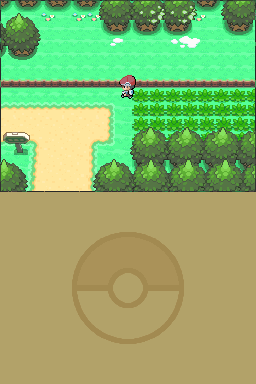 A wild Starly appears on Route 201, in BW2's battle engine with Platinum's battle menus